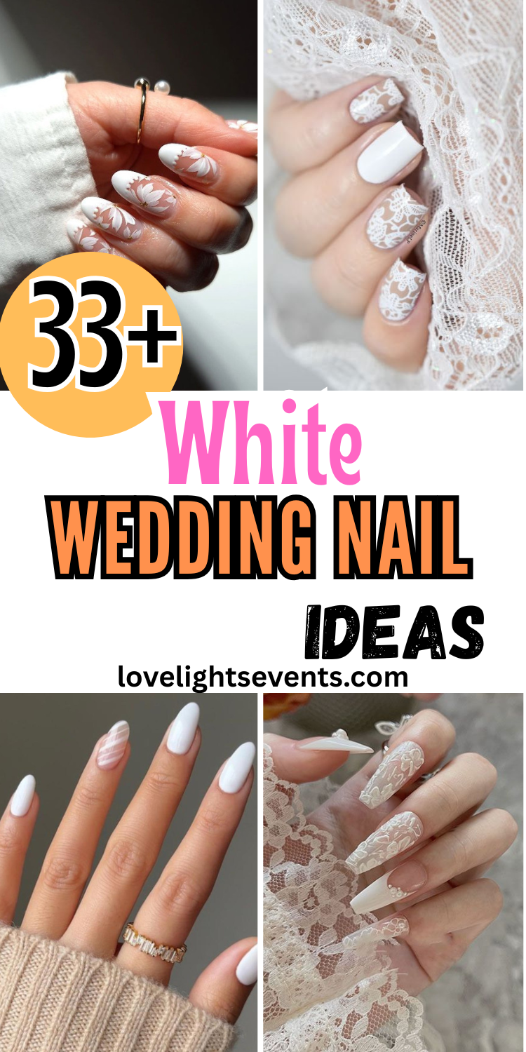 33 White Wedding Nails for the Perfect Wedding Day Manicure 💍