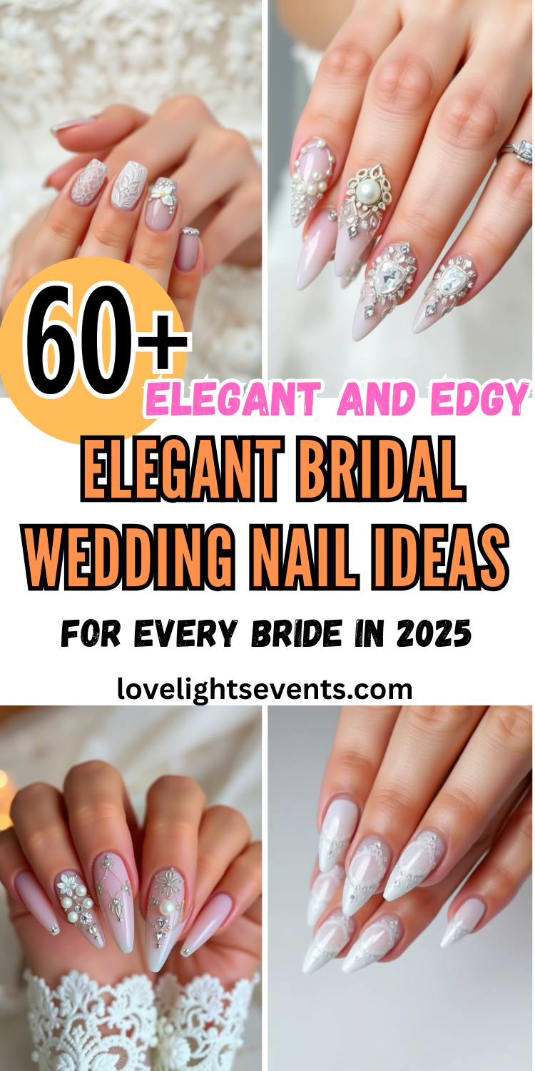 60+ Elegant Bridal Wedding Nail Ideas for Every Bride in 2025