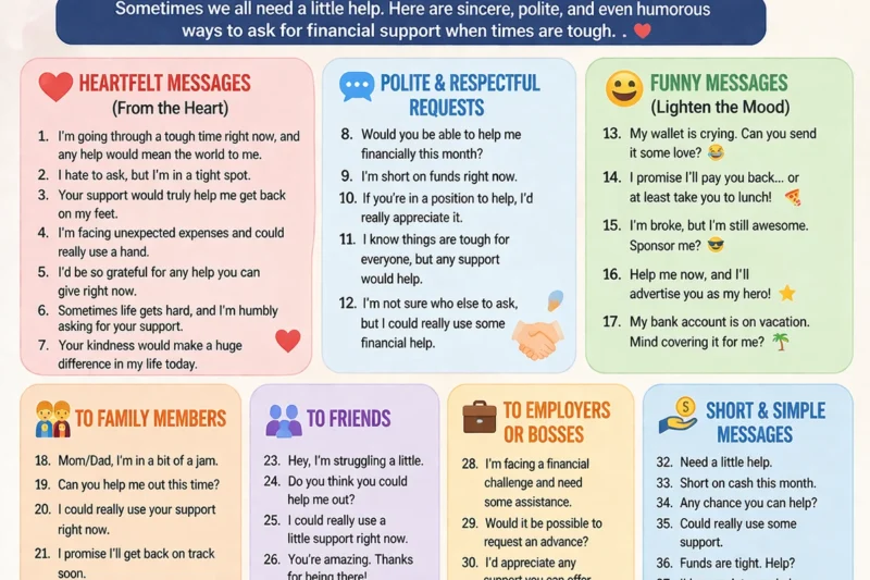 💌 40+ Sample Messages Asking for Financial Help Heartfelt Funny & Creative Examples 2026