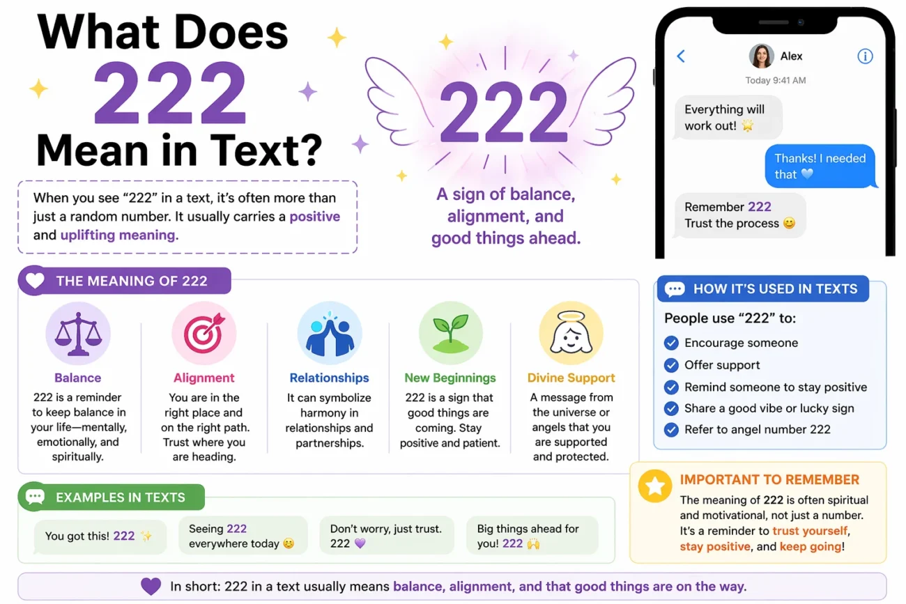 What Does 222 Mean in Text? Real Meaning, Examples & Social Media Use 2026