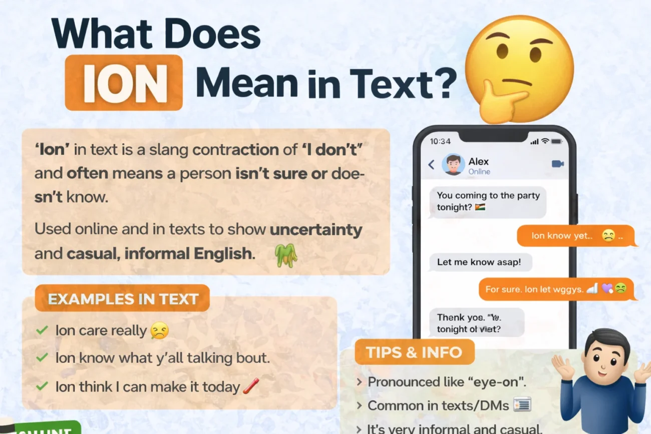 What Does Ion Mean in Text? Real Meaning, Examples & Social Media Use 2026