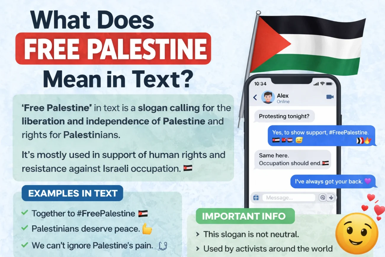 Free Palestine Mean in Text 2026